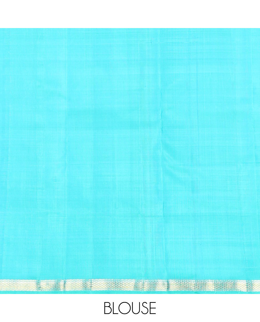 Grey zari buttas soft silk saree, piping zari border & contrast intricately zari woven pallu
