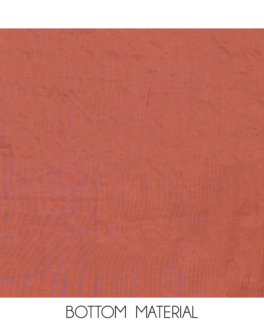 Orange organza chudidhar material set,floral print & sequins embroidery tissue top & floral vine embroidery dupatta