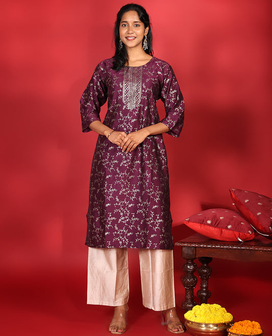 Purple Readymade Vatican Kurti