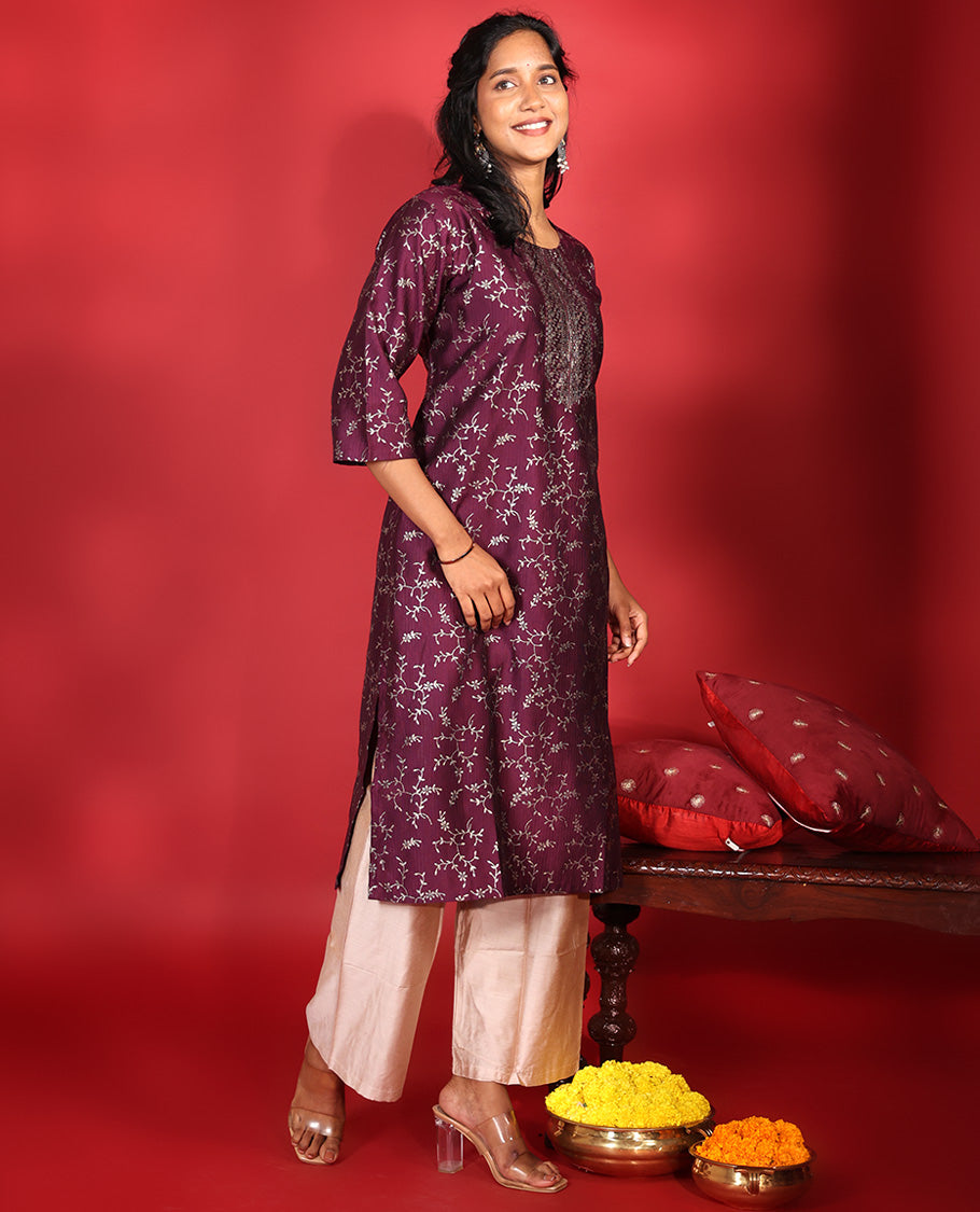 Purple Readymade Vatican Kurti