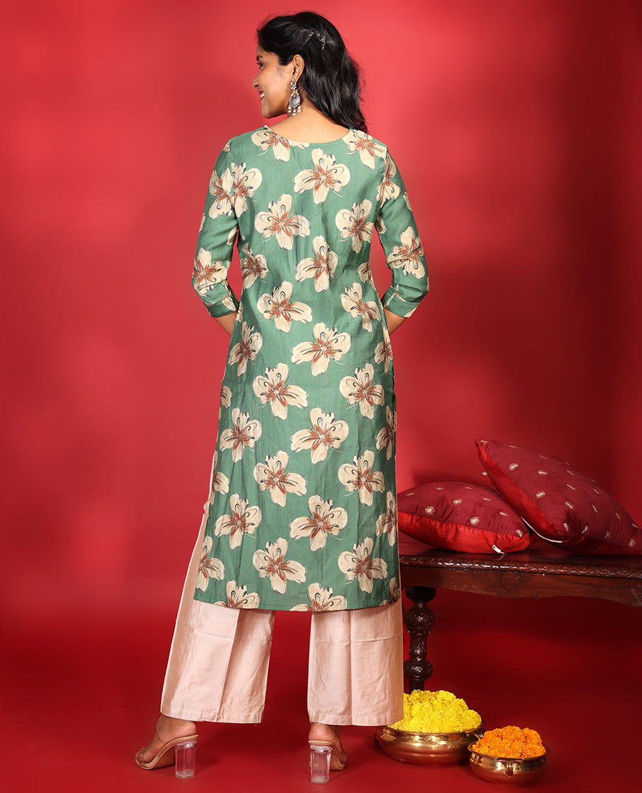 Green Readymade Vatican Kurti