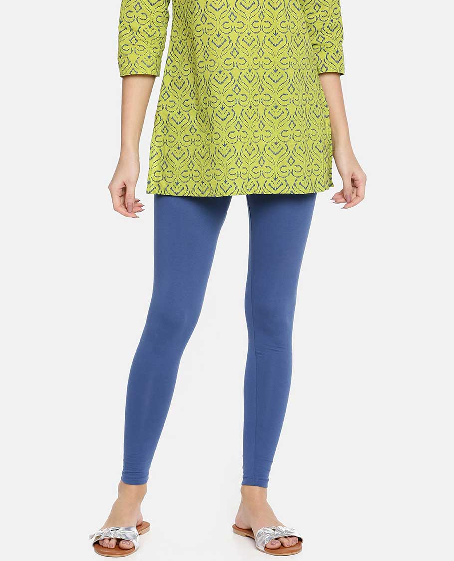 Blue plain twin birds legging 