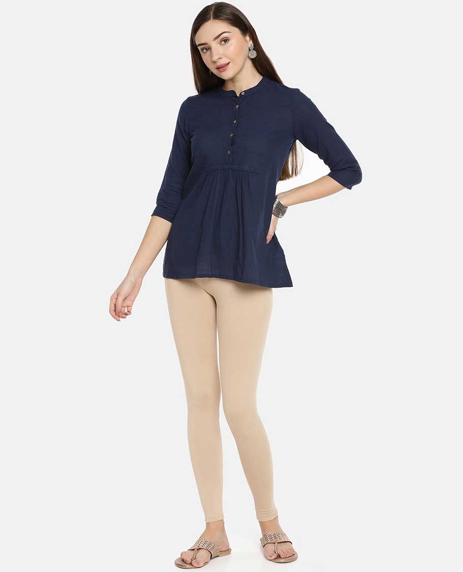 Butter Scotch plain design Twin Birds Legging 