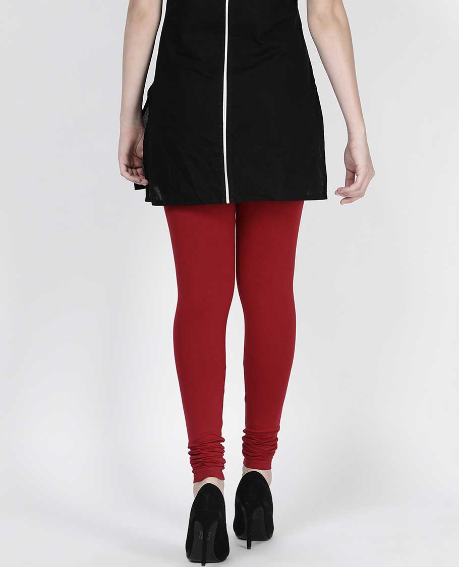 Maroon colour plain design twin birds legging 