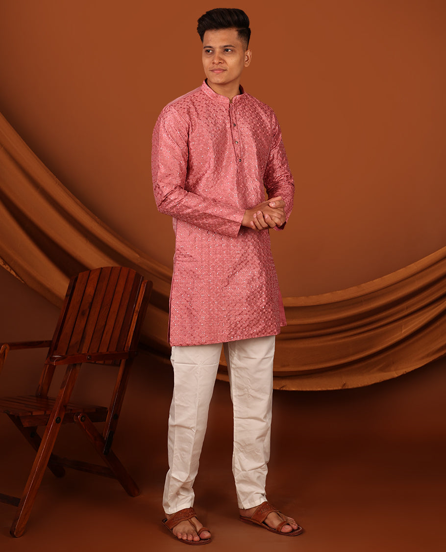 Pink Men's Kurta