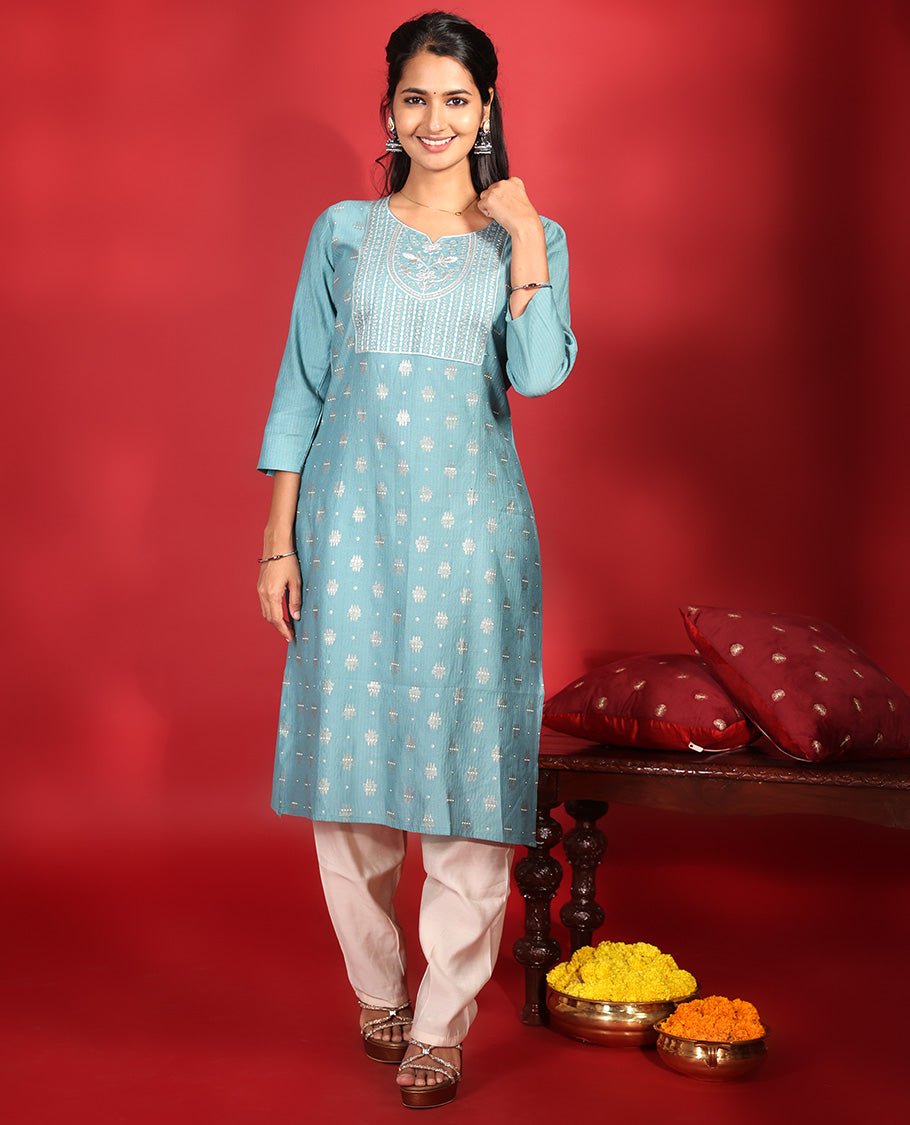 Blue Readymade Vatican Kurti