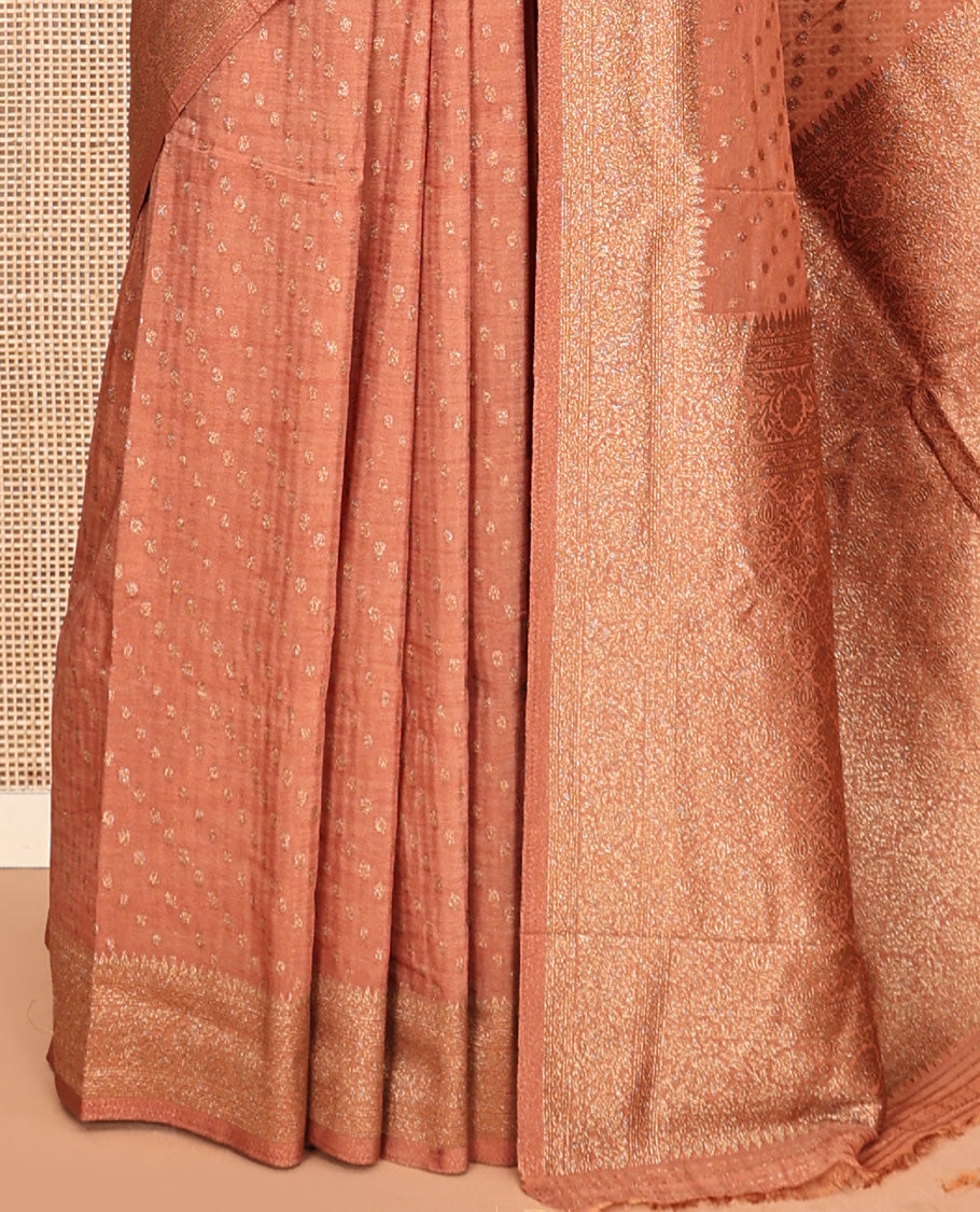 Brown Fancy Crepe Saree