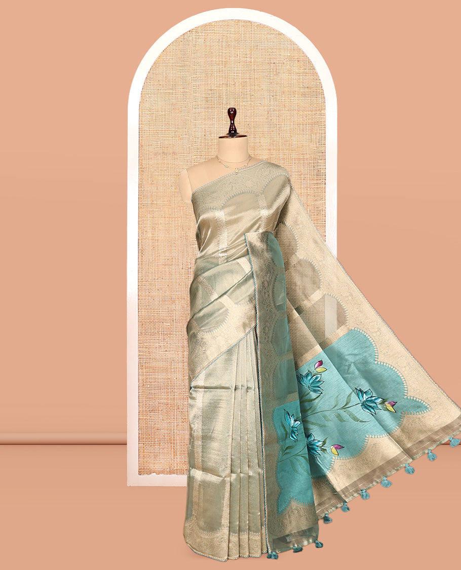 Sea Green Fancy Organza Saree