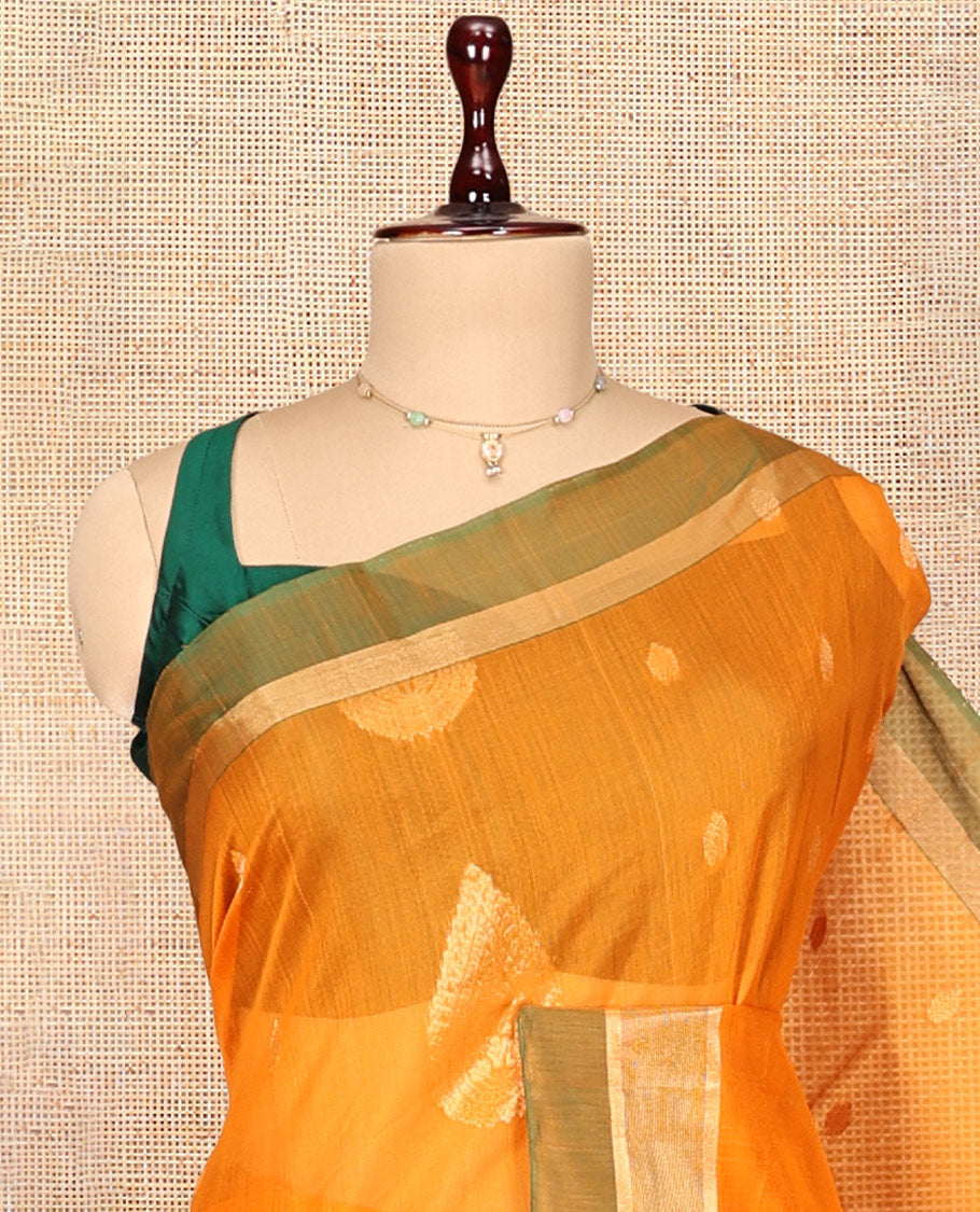 Yellow Silk Cotton Saree