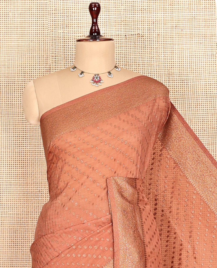 Brown Fancy Crepe Saree