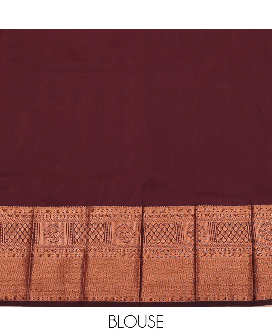 Blue Budget Silk Saree, Woven with Zari Buttas on Its Body, Complemented by a Contrast Traditional Zari Design Border, Grand Pallu, and Paired with a Contrast Blouse
