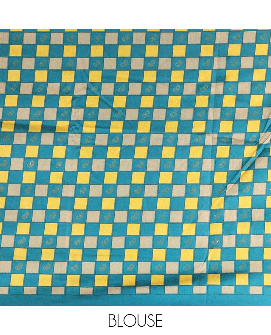 Lemon Yellow Dola Tussar Saree