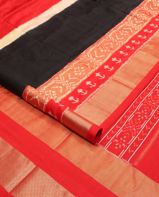 Multi-color ikkat design pure ikkat silk saree, zari ikkat design border & pallu of floral ikkat designs