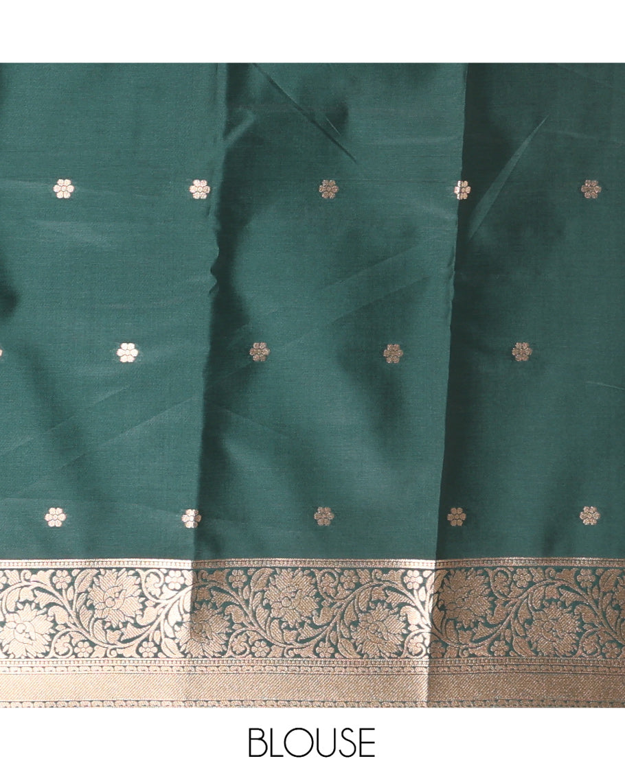 Borderless Green Elite Soft Silk Saree