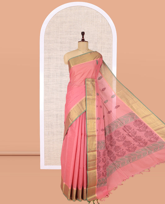 Pink Kanchi Cotton Saree