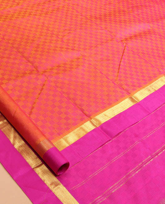 Pink Paiyaadi Kattam Kanchipuram Silk Saree