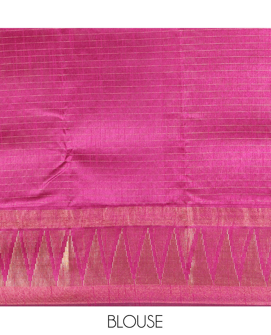 Onion Pink Semi-Raw Silk Saree