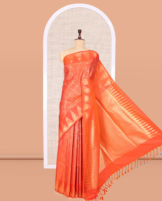 Orange Budget Silk Saree