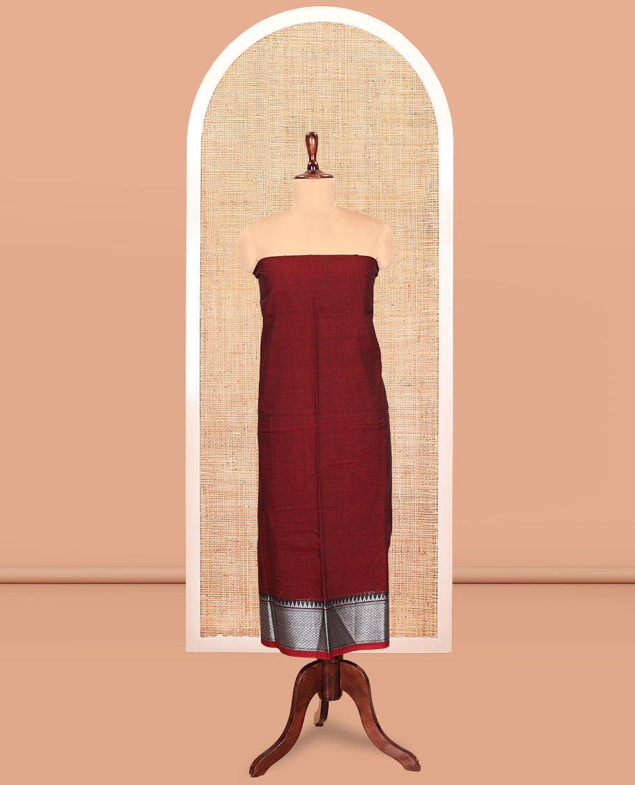 Maroon Mercerised Cotton Material Churidar Set