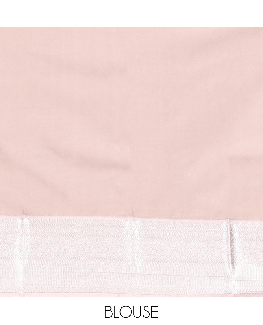 Orange Budget Silk Saree, Featuring Zari Butta Enclosed Checks, Complemented by Contrast Traditional Border, Intricate Pallu, and a Contrast Blouse