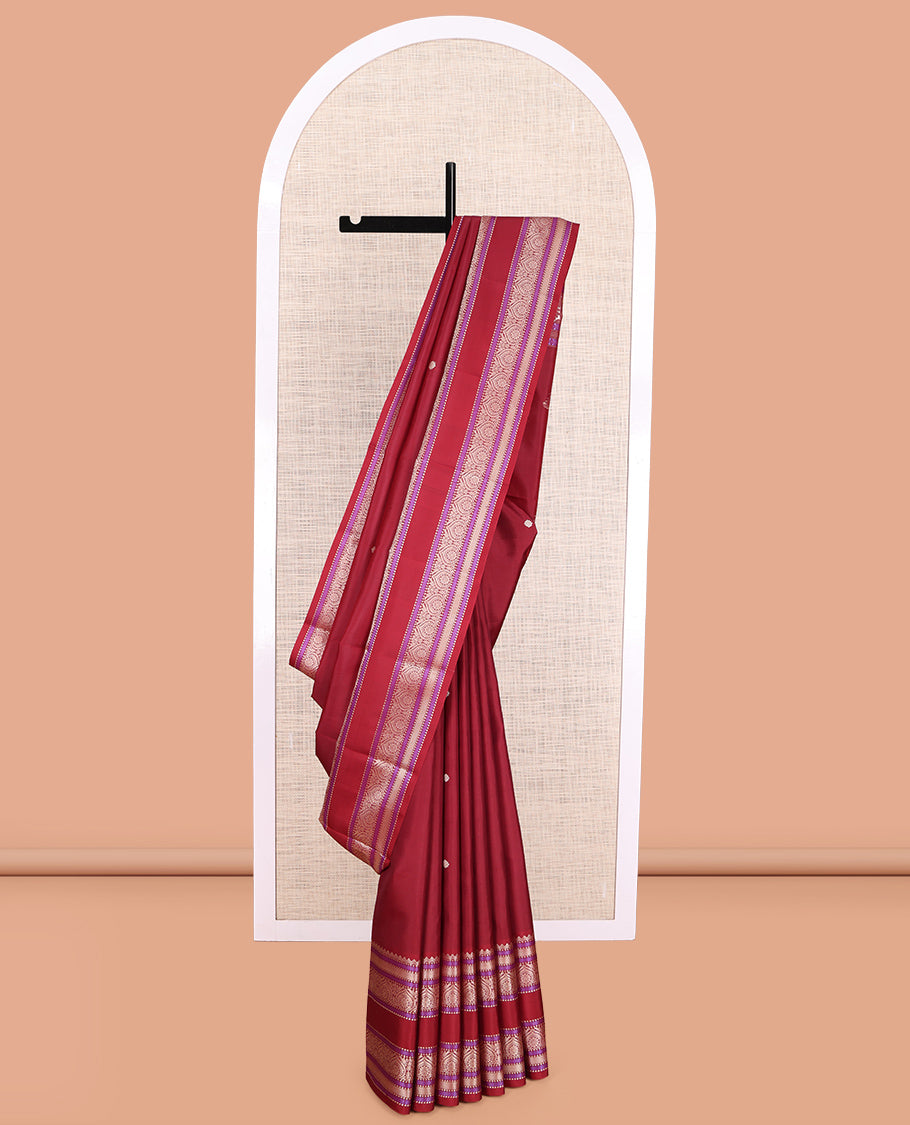 Red Kanchipuram Chettinad Saree