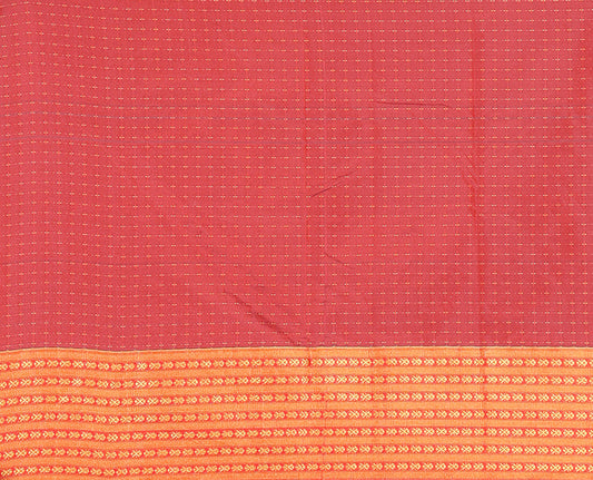 Navy blue thread butta all over body semi soft silk , contrast traditional  border , contrast lining chit pallu