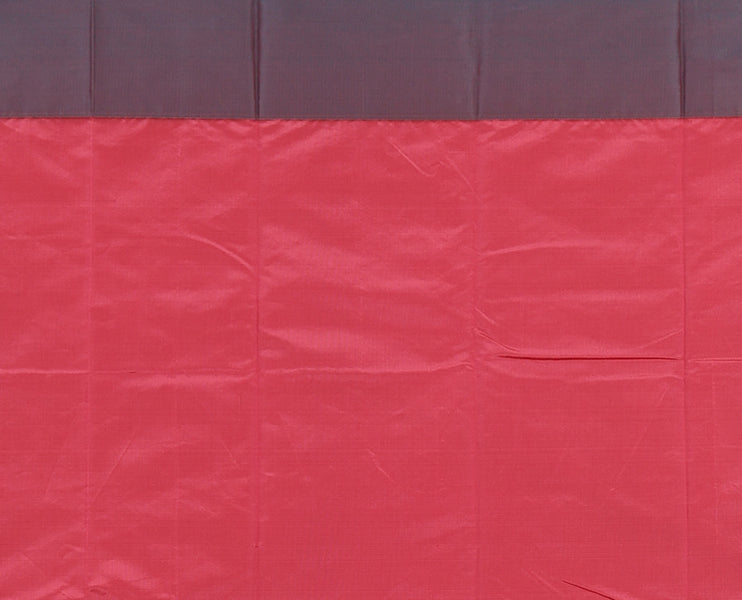 Pink butta silk cotton , contrast bawanchi border & thread weaving rich pallu with tussels