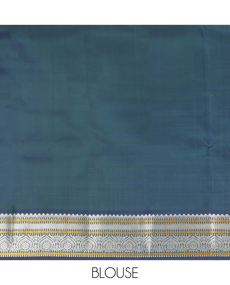 Blue Kanchipuram Chettinad Saree