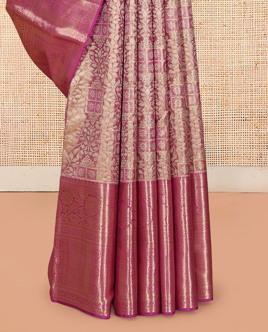 Pink Kanchipuram Tissue Silk Saree