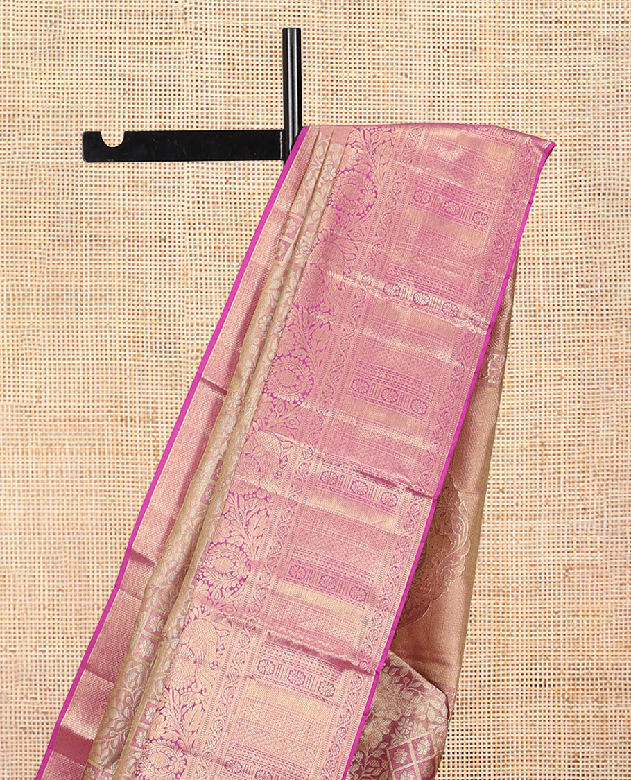 Pink Kanchipuram Tissue Silk Saree