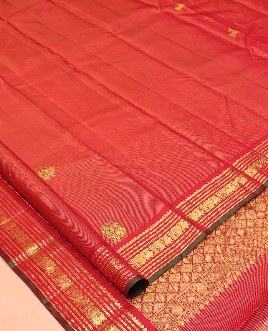 Red Butta Kanchipuram Silk Saree