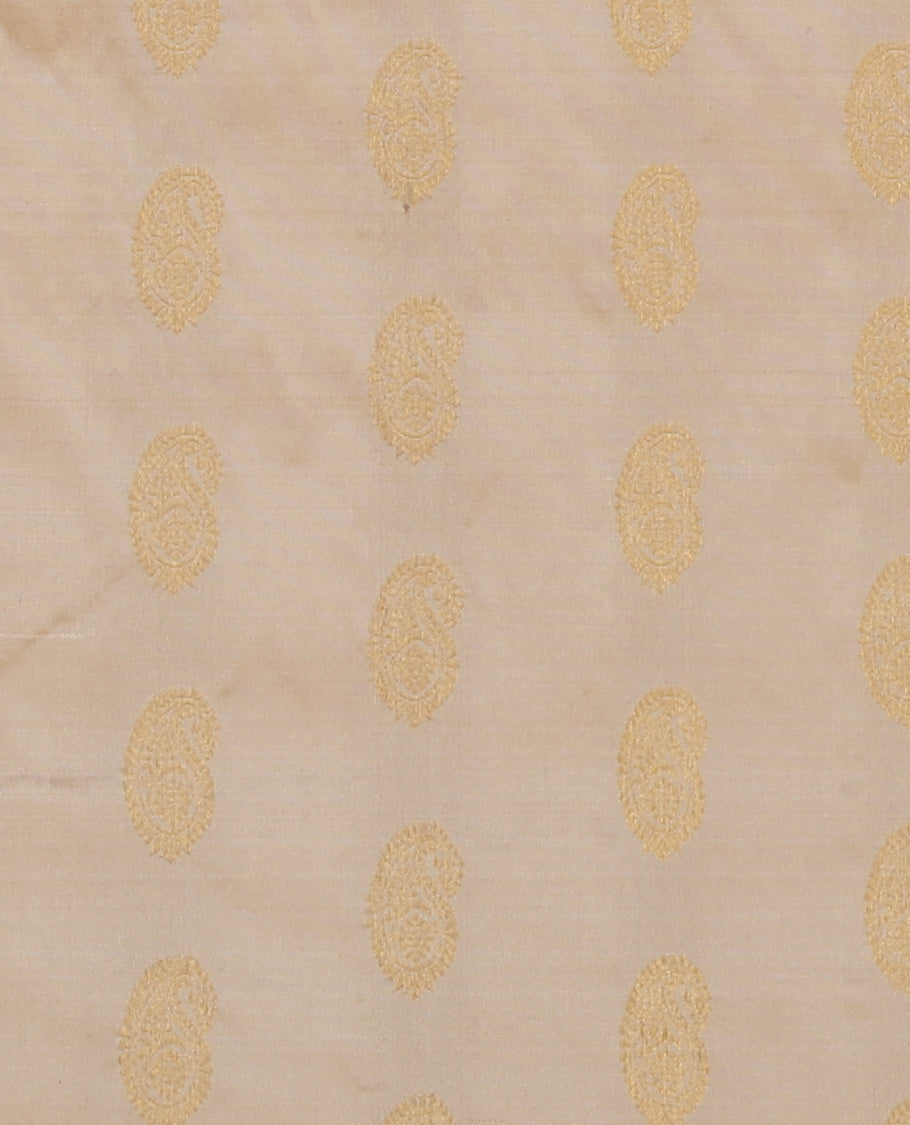 Off-White Pure Silk Navarathna Pavadai Material Set