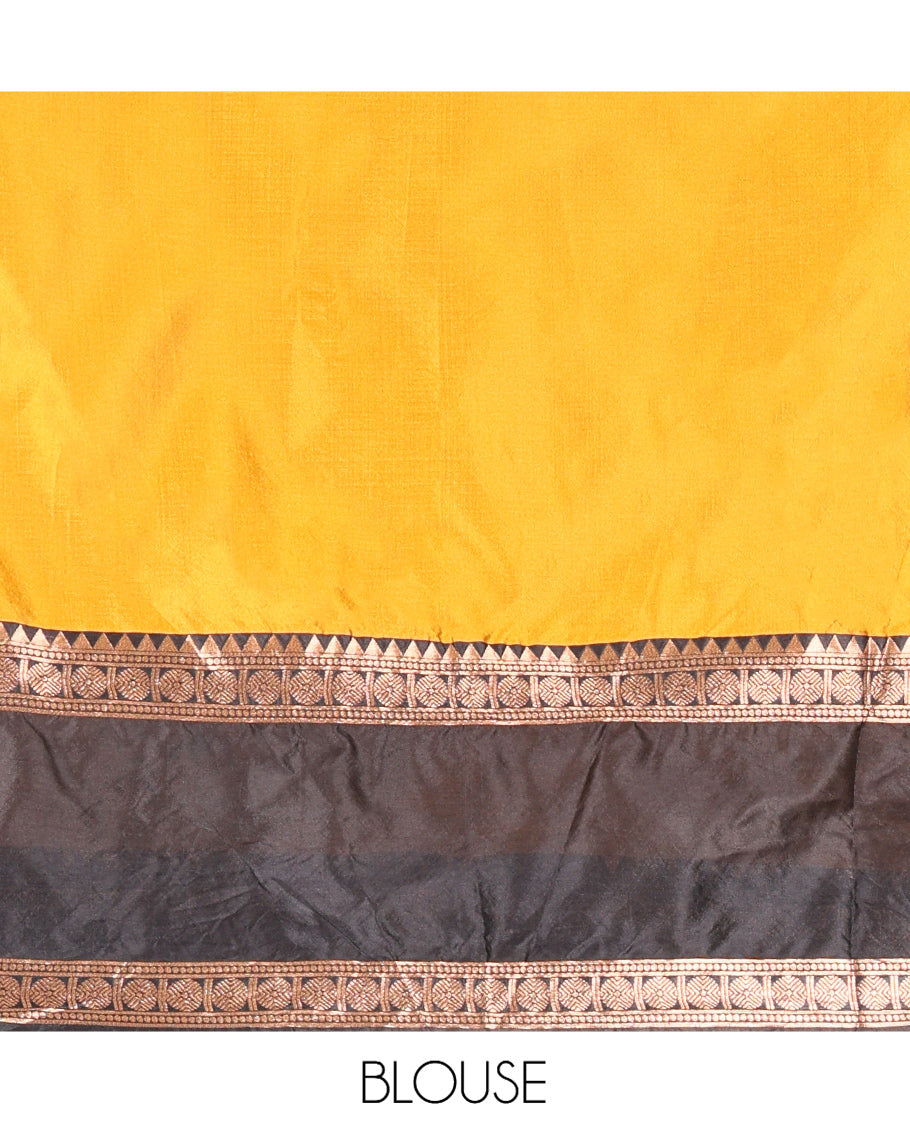 Mustard Semi-Silk Half-Saree