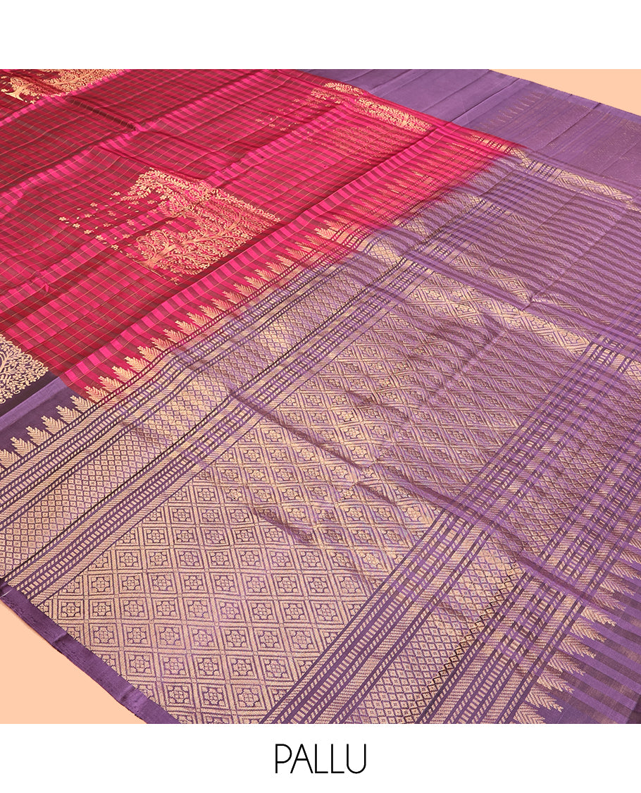 Pink Mayuri Lite Silk Mix Saree