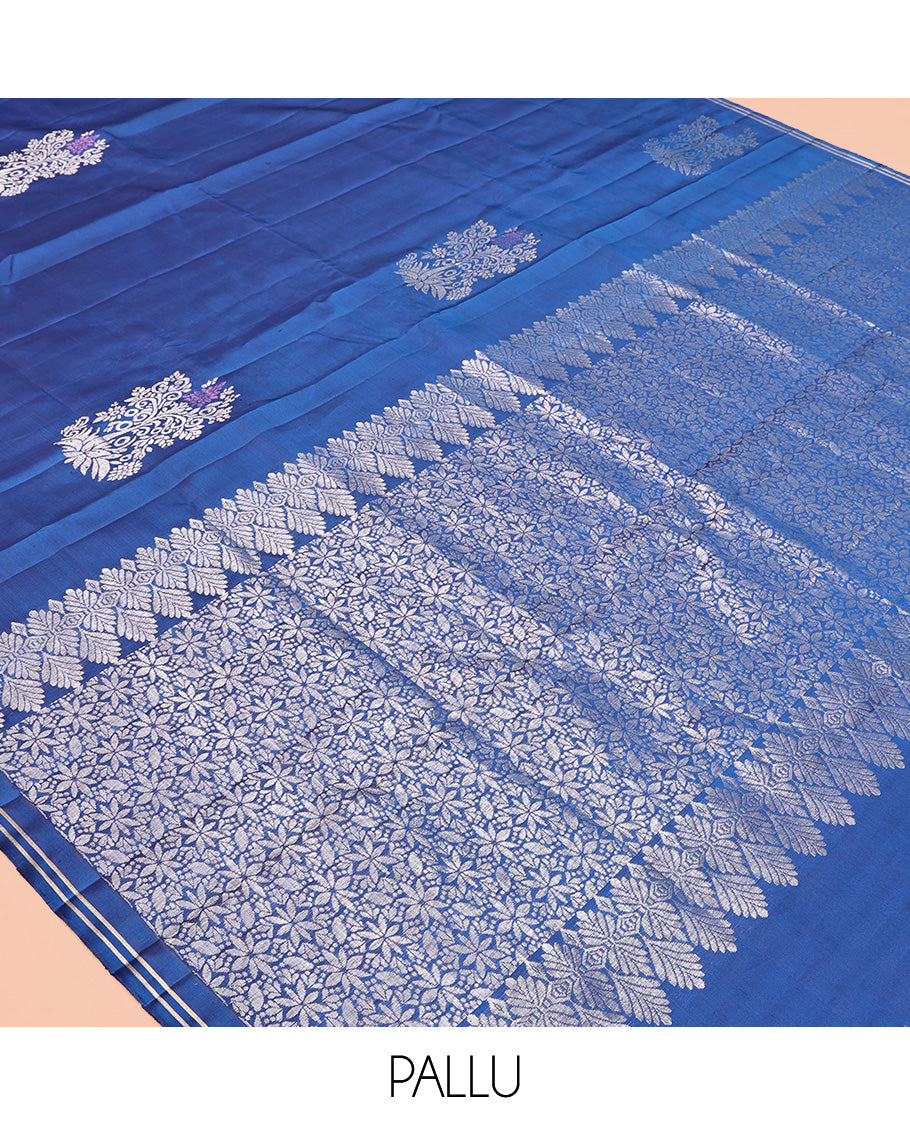 Blue Mayuri Soft Silk Saree