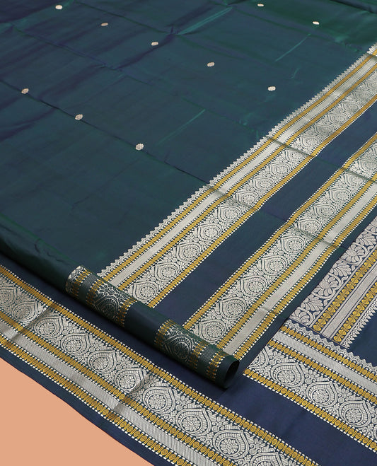 Blue Kanchipuram Chettinad Saree