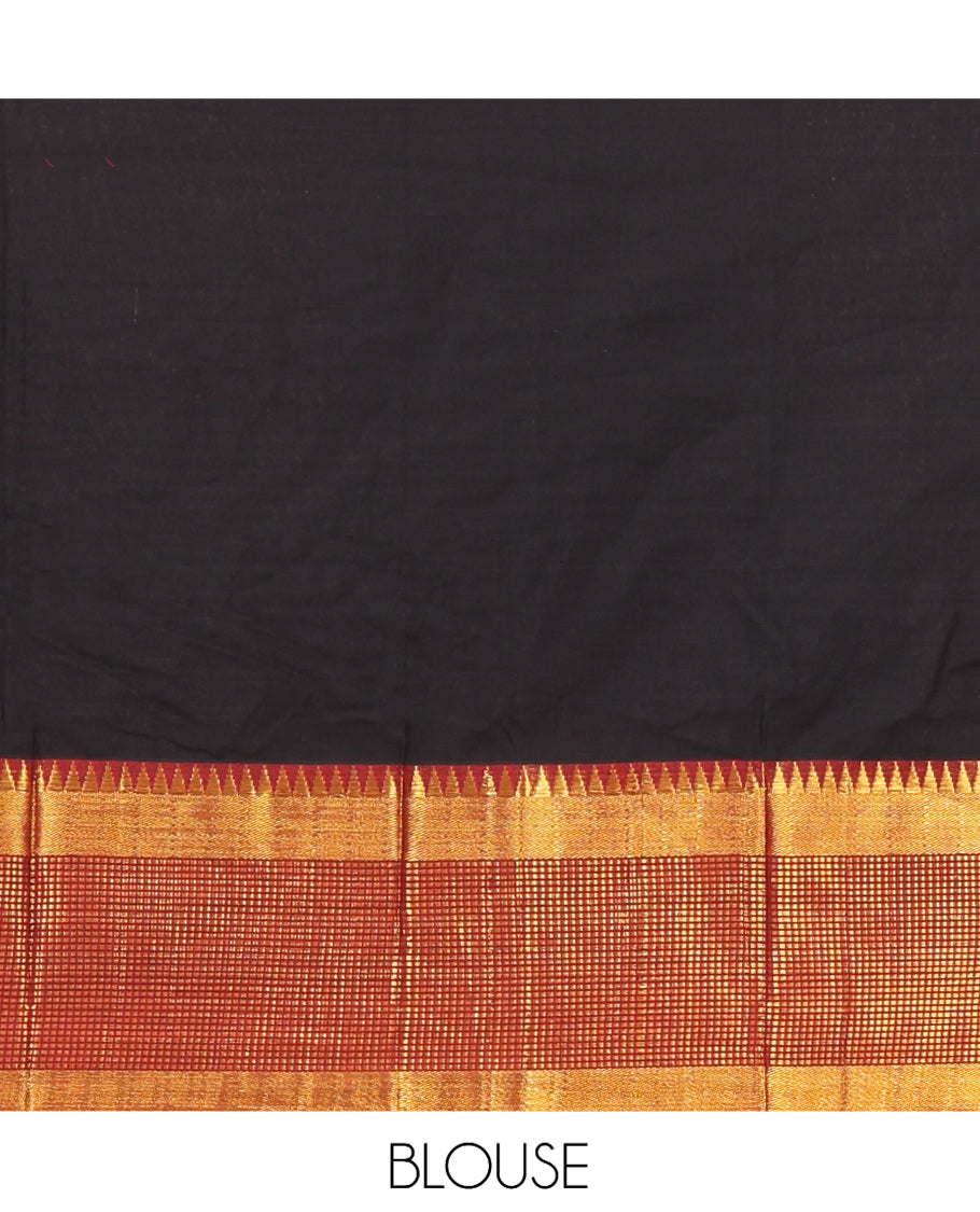 Black Mercerised Cotton Half-Saree