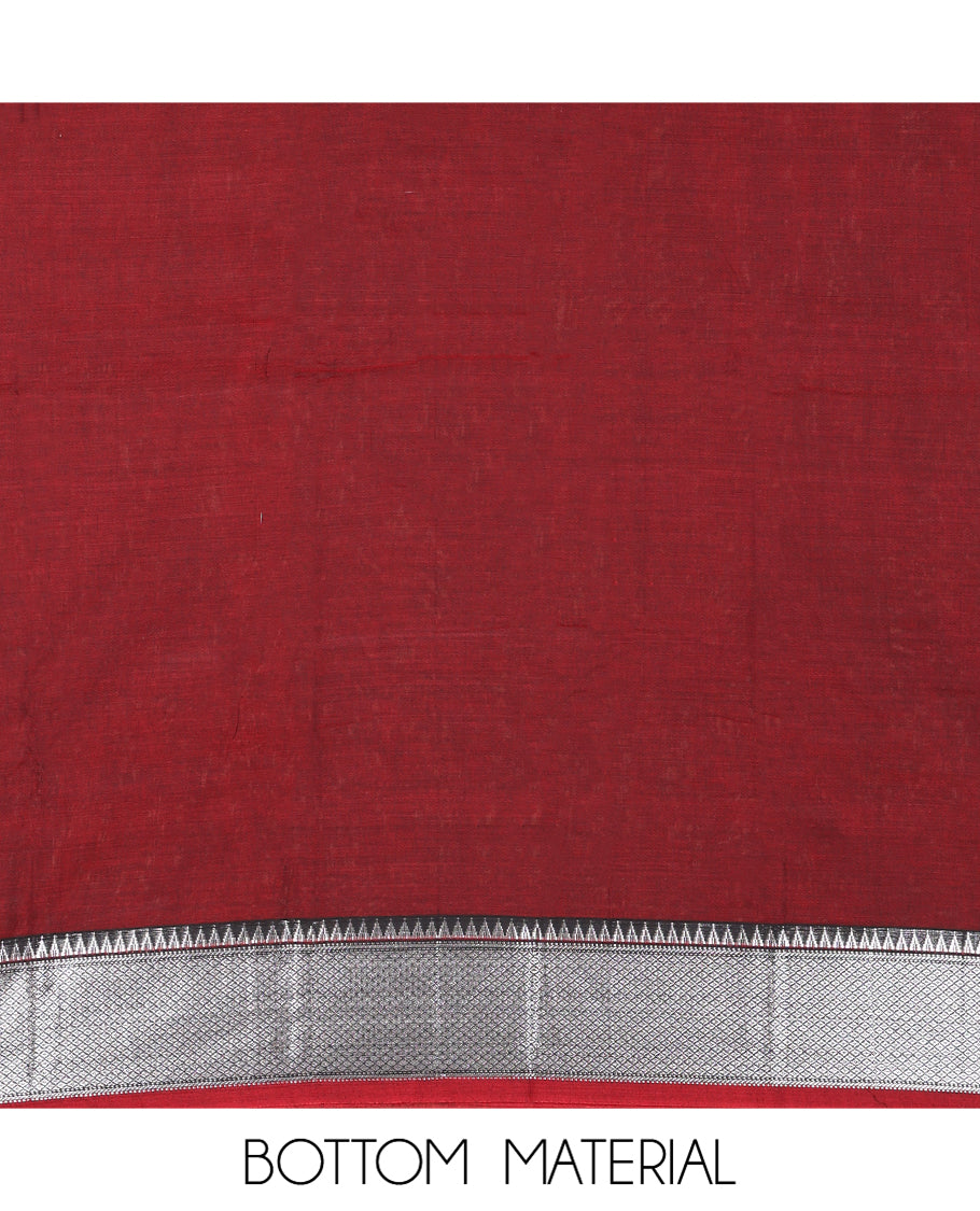 Maroon Mercerised Cotton Material Churidar Set