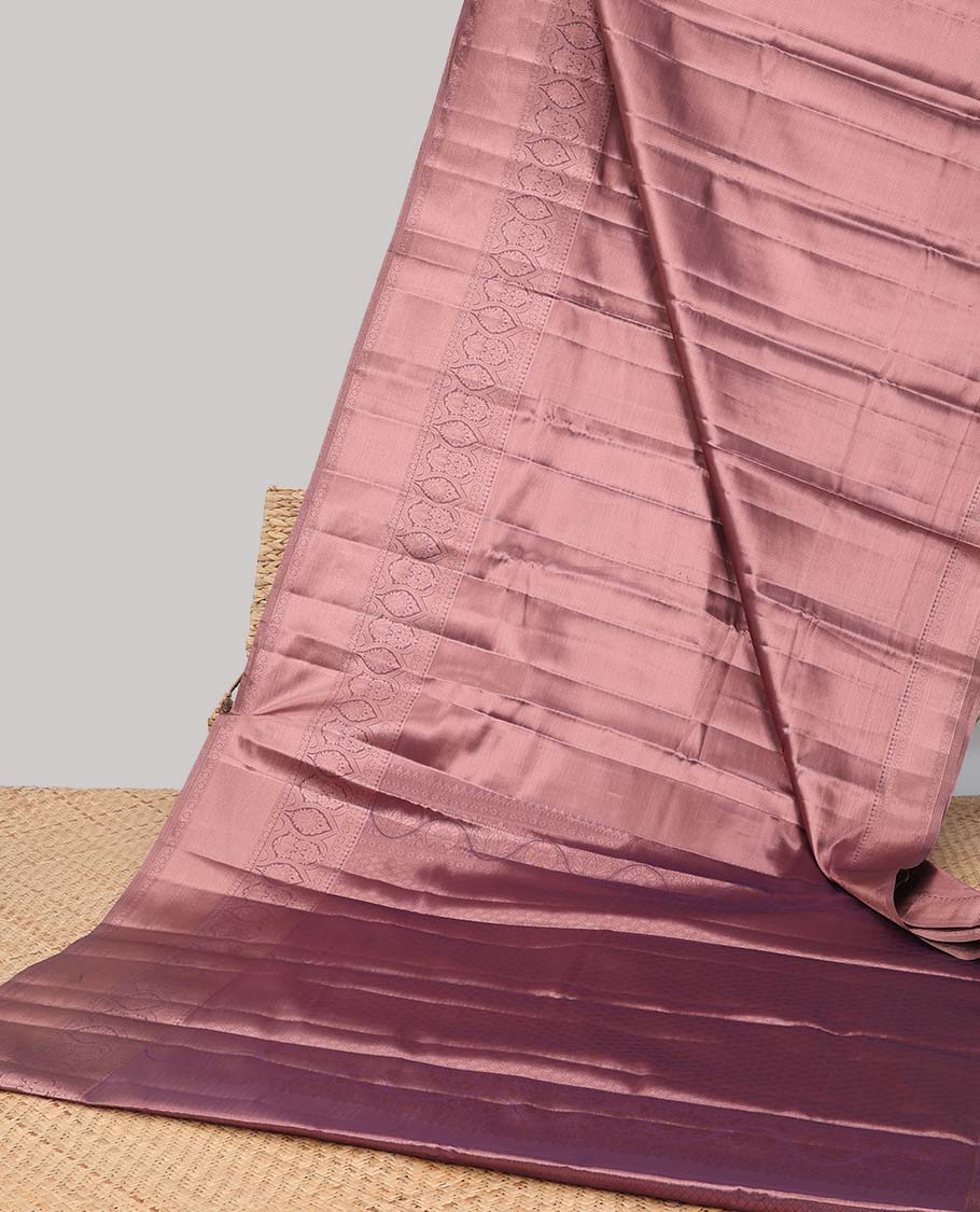 Pink budget silk saree with self zari design border & intricate zari design pallu