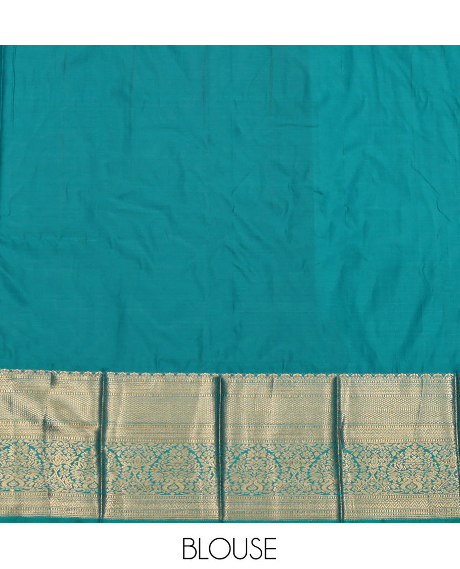 Brown Budget Silk Saree, Finely Crafted with Buttas and Checks, Complemented by a Contrast Traditional Zari Border, Grand Pallu, and a Contrast Blouse