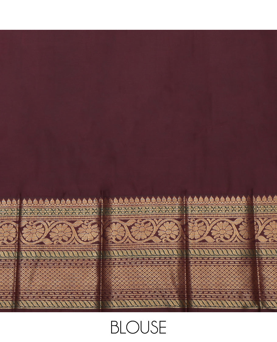 Rust Stripes Budget Silk Saree