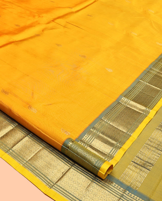 Yellow Kanchipuram Silk Saree