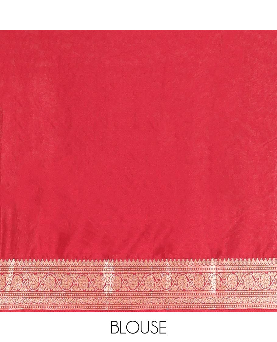 Maroon Zari Design Mysore Silk Saree, a Traditional Zari Border, Zari Striped Pallu, and a Matching Blouse
