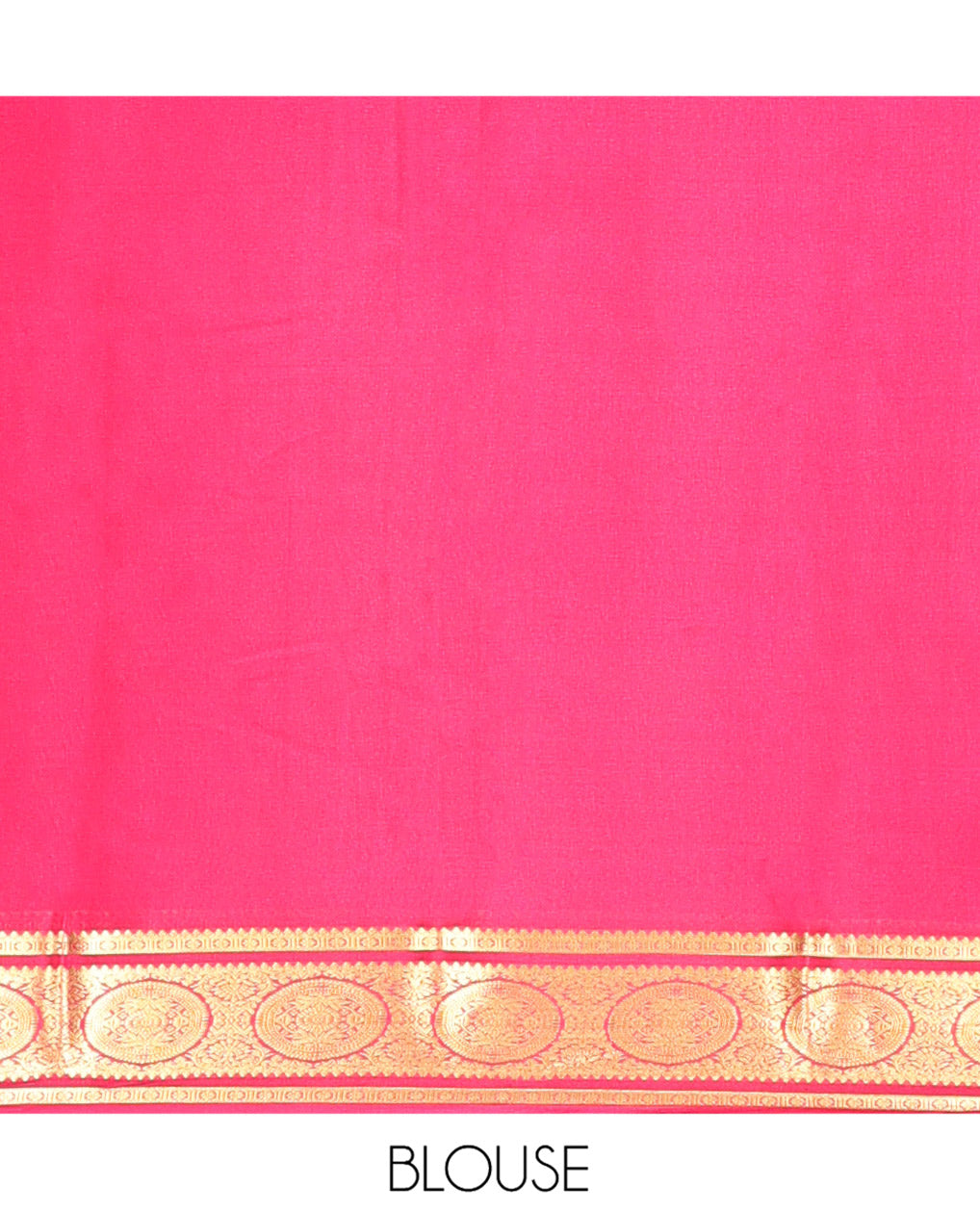 Yellow Plain Mysore Silk Saree, a Contrast Chakram Zari Border, Zari Striped Pallu, and a Contrast Blouse