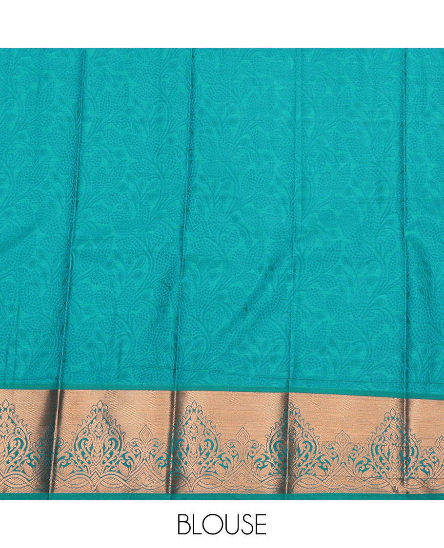 Pale Brown Budget Silk Saree, Decked Up with a Jacquard Design, Complemented by a Contrast Traditional Zari Border, Intricate Pallu, and Contrast Blouse