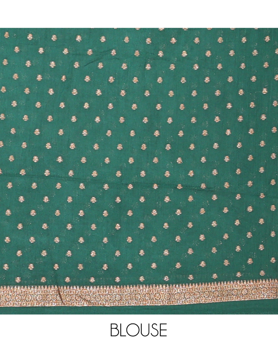 Green Fancy Crepe Saree