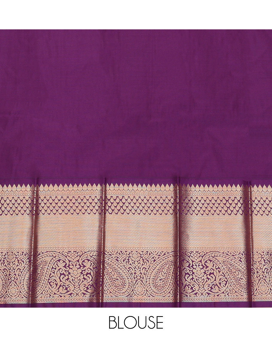 Red Budget Silk Saree, Enthralled with Zari Buttas, Complemented by a Contrast Traditional Design Border, Grand Jaal Pallu, and a Contrast Blouse