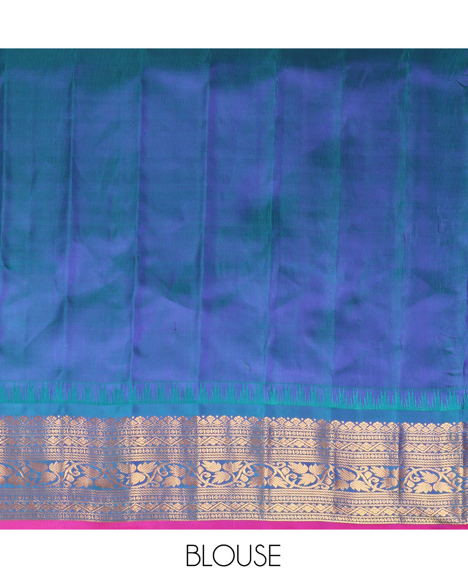 Orange Gadwal Silk Saree