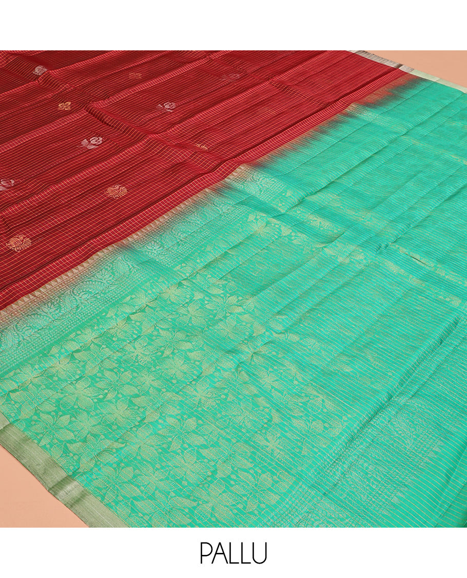 Red Mayuri Lite Silk Mix Saree