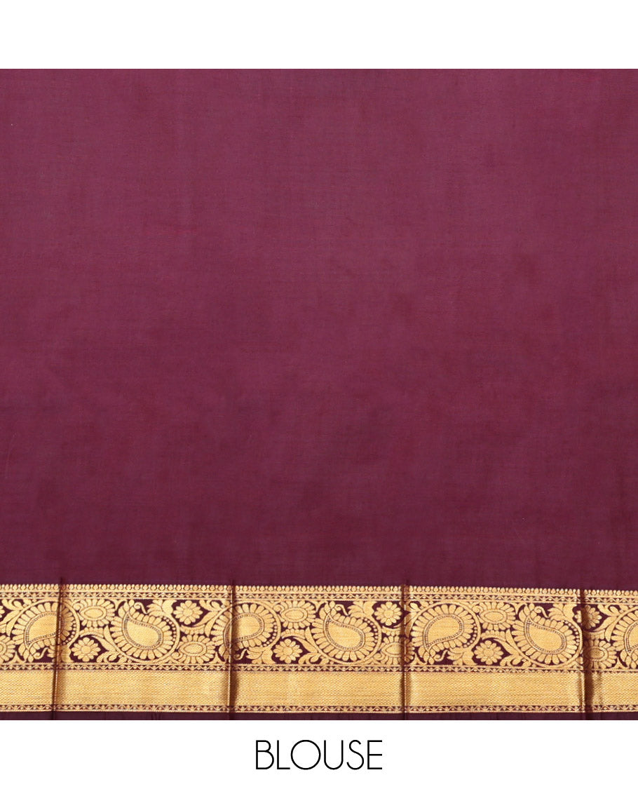 Blue Budget Silk Saree, Ornamented with Zari Designs, Complemented by a Contrast Traditional Zari Border, Intricate Pallu, and a Contrast Blouse